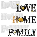 ADAKEL 3 Stück Silikonform Gießformen, Love Home Family Epoxidharz Formen 3D...