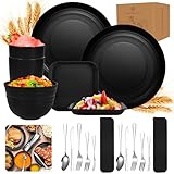 20PCS Camping geschirr Set 2 Personen,Plastikgeschirr mit Edelstahl...