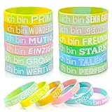 NHYDZSZ 12 Stile Motivationsarmbänder auf Deutsch mit Inspirierenden Sprüchen...
