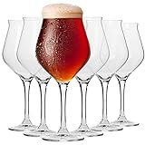KROSNO Bier-Tulpen Bier-Gläser | Probierglas | Set von 6 | 420 ML | Avant-Garde...