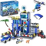 HOGOKIDS City Polizeistation Bauspielzeug - 734 pcs Polizei-Bausteine Set mit...