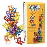 42 Teile Stapelstuhl-Spiel, Mini Stuhl Balance Blöcke Spielzeug Stapelspiel...