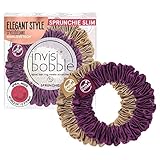 invisibobble Scrunchie Slim Lila Gold I 2x Plisee-Stoff Haargummis für Mädchen...