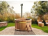 FinnTherm Holz Badefass Bergen, Hot Tub Ø 180 x 110 cm, inkl. Edelstahl-Ofen 22...