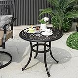 GIANTEX Gartentisch wetterfest Garten Bistrotisch aus Aluminiumguss runder...