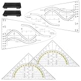 LIQWEI 4 Stück Parabelschablone Mathe, Parabel Zeichenschablone Parabel Lineal...