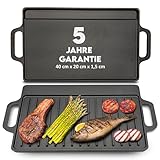 Gusseisen Grillplatte: Gusseiserne Wende-Grillplatte für Ofen, Herd und Grill,...
