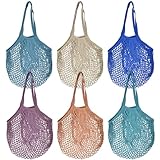 NAROSEBE 6 Stück Einkaufsnetz Obst Gemüse Netztasche Netzbeutel Einkaufstasche...