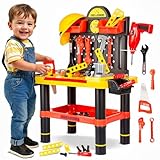 Kinderplay Werkstatt mit Batteriebetriebener Bohrmaschine und Helm,...