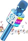 MicQutr Bluetooth Mikrofon Karaoke, Drahtloses LED Karaoke Mikrofon mit...