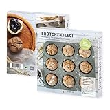 Wundermix - Brötchenblech mit Antihaftbeschichtung • Brötchen Backform für...