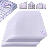 Arebos Hohlkammerstegplatten 10er Set | 121 x 60,5 cm | Polycarbonat Platten 6...