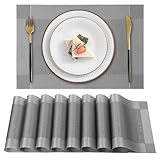 Gucass 8er Set Tischsets Abwaschbar, PVC Platzsets Abwischbar Platzdeckchen,...