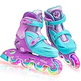 Locavun Verstellbare Inline-Skates für Mädchen, Jungen, Kinder mit leuchtenden...