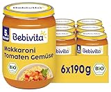 Bebivita Menüs ab 5. Monat Makkaroni mit Tomatensauce und Gemüse, 190g 6er...