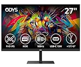 ODYS i27 Monitor - 27-Zoll-Bildschirm im rahmenlosen Design, Full HD, 100 Hz,...