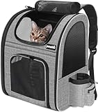 Pecute Haustier Rucksack mit Netzfenster, Tragbare und Faltbare Katzentasche,...