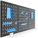 Arebos Werkzeugwand 3-teilige Lochwand Werkstatt | 17-teiliges Hakenset &...