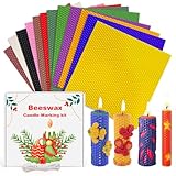 KIYTARBOO Bienenwachsplatten Set, 12 Stück Bienenwachskerzen Selber Machen Set...