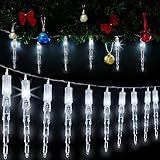 Monzana® Lichterkette Eiszapfen LED Außen Innen 10 Zapfen Weihnachten Deko...