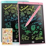 [2 STÜCKE]LCD Schreibtafel 10 Zoll, Genialba Buntes LCD Schreibtablett, LCD Writing Tablet, Elektronischer Tablette, Grafiktablett für Kinderspiele 2 3 4 5 6 7 Jahre Jungen Mädchen (Blau&Rosa)