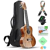 Hricane Konzert Ukulele aus Koa Feste Akazie Professional glatt glänzend...