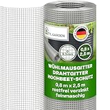 TTL GARDEN Wühlmausgitter 2,5m x 0,8m feinmaschig verzinkt & rostfrei -...