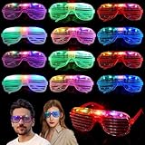 Mikulala 12 Stück Led Brille Neon Partybrille Festival Leuchtbrille Rave...