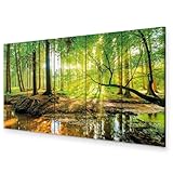 B&D XXL - Akustikbild Wald 225x90 cm 5 tlg Bilder Akustikschaum Schallschutz...