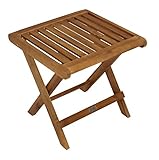 DEGAMO Garten Klapphocker Sitzhocker Hocker France 45x45cm, Akazie geölt braun,...