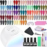 JODSONE Gel Nagellack Set mit U V Licht 36 PCS Klassisch Schwarz und Weiß Nackt...