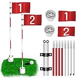 THIODOON 2 Stück Golfflaggenstick 1.8 m Golfflagge und -becher für Yard Pro,...