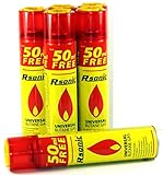 Feuerzeuggas 6x300ml Feuerzeugnachfüllgas Feuerzeug Gas Universal Butangas...