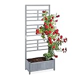 Relaxdays Pflanzkasten mit Spalierwand, HBT 171 x 71,5 x 32cm, Sichtschutz mit...