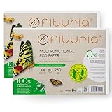 Recyclingpapier, A4, 80 g, 500 Blatt, 100% aus Recyclingpapier, Packung mit...