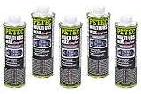 5x 1000 ml Petec UBS Wax Unterbodenschutz auf Wachsbasis Saugdose transparent