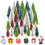BXYIIGRU 41 Stück Mini Weihnachtsbaum Künstlicher Klein Tannenbaum Grün Rot...