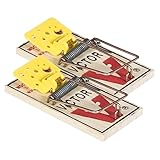 PROTECT HOME Mausefalle Classic, Holz, Klassische Schlagfalle mit hoher...
