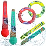 Schildkröt Diving Set Neopren Tauchset 6-teilig | 2 Tauchbälle, 2 Tauchringe,...