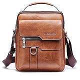 Umhängetasche Herren Schultertasche Herrentasche Klein Vintage PU Leder...