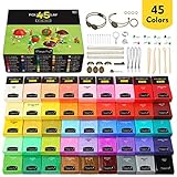 Magicfly Polymer Ton, 45 Farben Polymer Clay Ofen Backen Basteln Set mit 5...