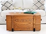 Uncle Joe´s Truhe Champagne Couchtisch mit Stauraum - Truhe mit Deckel,...