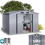 GARDEBRUK® XXL Metall Gerätehaus 5m² mit Fundament 260x205x180cm Schiebetür...