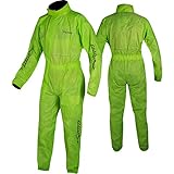 A-Pro Motorcycle Motorbike Waterproof Full Body One 1 pc Rain Over Suit Fluo 3XL