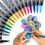 Zenacolor 18 Acrylstifte für Steine wasserfest mit Doppelspitze (feine Spitze...