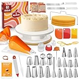 BakeBuddy Torten Zubehör Set (61-teilig) – Drehbare Tortenplatte mit...