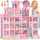 Big Dream Doll House für Mädchen mit 5 Etagen, 19 Zimmern, Puppen, Matte,...
