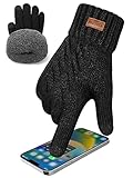 KEECOW Thermo Handschuhe Herren Winter Warm, Touchscreen Handschuhe Winddicht...