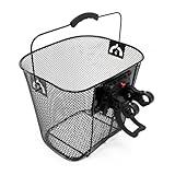 Wiltec Fahrradkorb vorne 32,5x24x26,5cm aus Stahl Schwarz abnehmbar zur Montage...