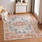 CHOSHOME Teppich Wohnzimmer Waschbarer Vintage Kurzflor Teppich Orientalisch...